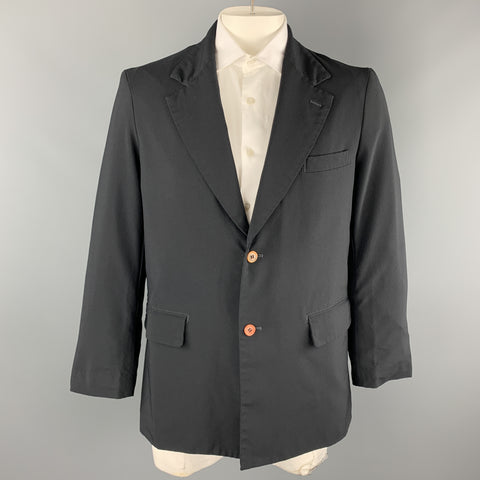 COMME des GARCONS HOMME PLUS Pecho L Negro Poliéster Solapa de muesca 2Abrigo deportivo
