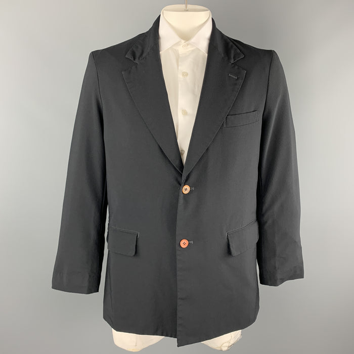 COMME des GARCONS HOMME PLUS Chest Size L Black Polyester Notch Lapel 2Sport Coat