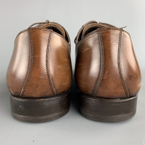 DOLCE & GABBANA Size 8 Cognac Leather Pointed Toe Lace Up Shoes