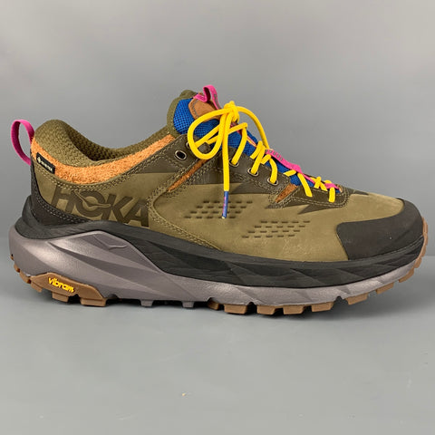 HOKA x Bodega Kaha Size 9.5 Multi-Color Mixed Materials Lace Up Sneakers