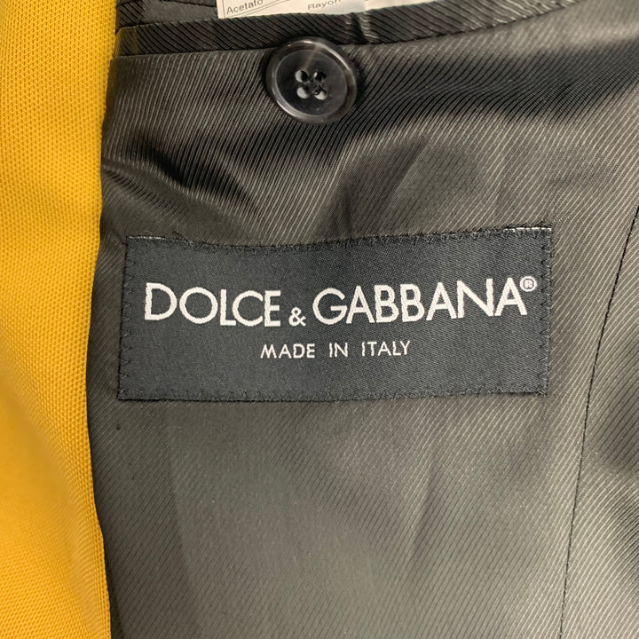 DOLCE & GABBANA Size 34 Grey & Black Glenplaid Wool Notch Lapel Sport Coat