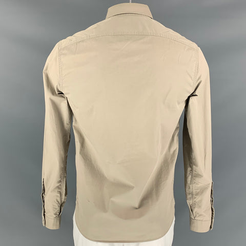 BURBERRY PRORSUM Size L Beige Cotton Button Down Long Sleeve Shirt