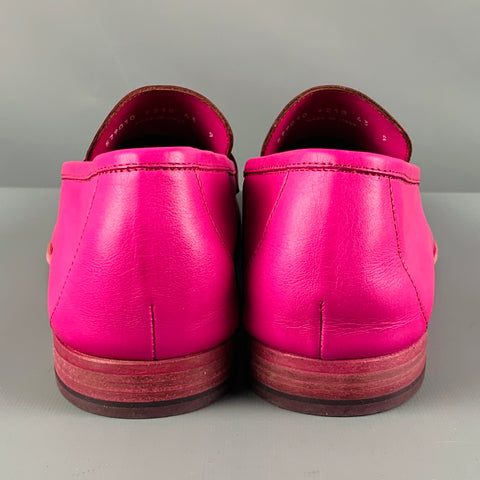 PAUL SMITH Size 10 Fuchsia Pink Leather Slip On Loafers