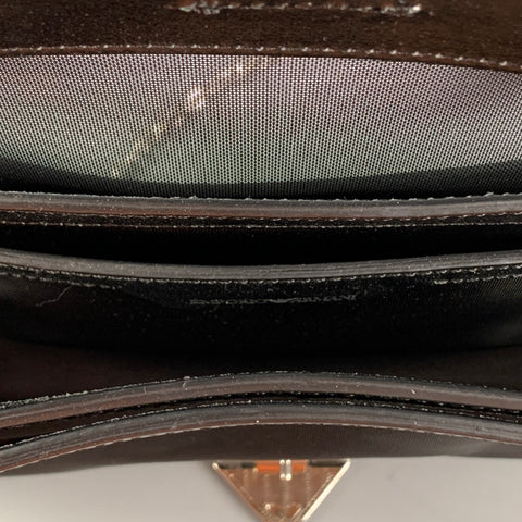 EMPORIO ARMANI Black Silver Mesh Leather Nylon Handbag
