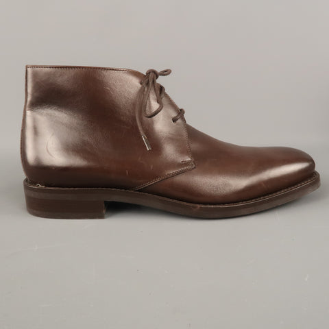 RALPH LAUREN Size 9 Brown Solid Leather Lace Up Boots