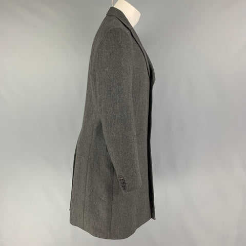 GIANFRANCO FERRE Size 40 Grey Herringbone Wool Coat