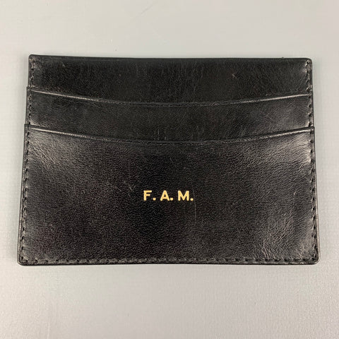 F.A.M Black Leather Card Holder Wallet