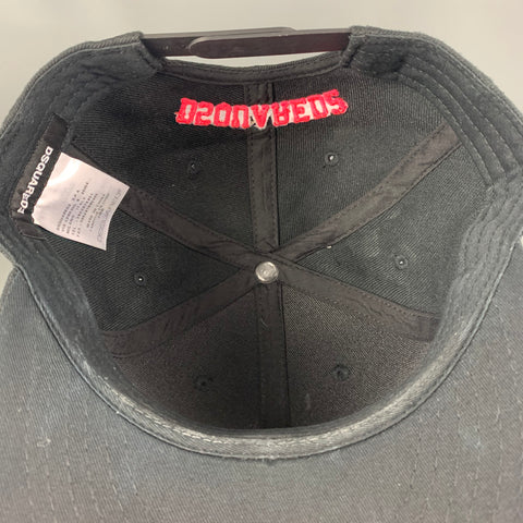 DSQUARED2 Sombrero de lona bordado negro rosa