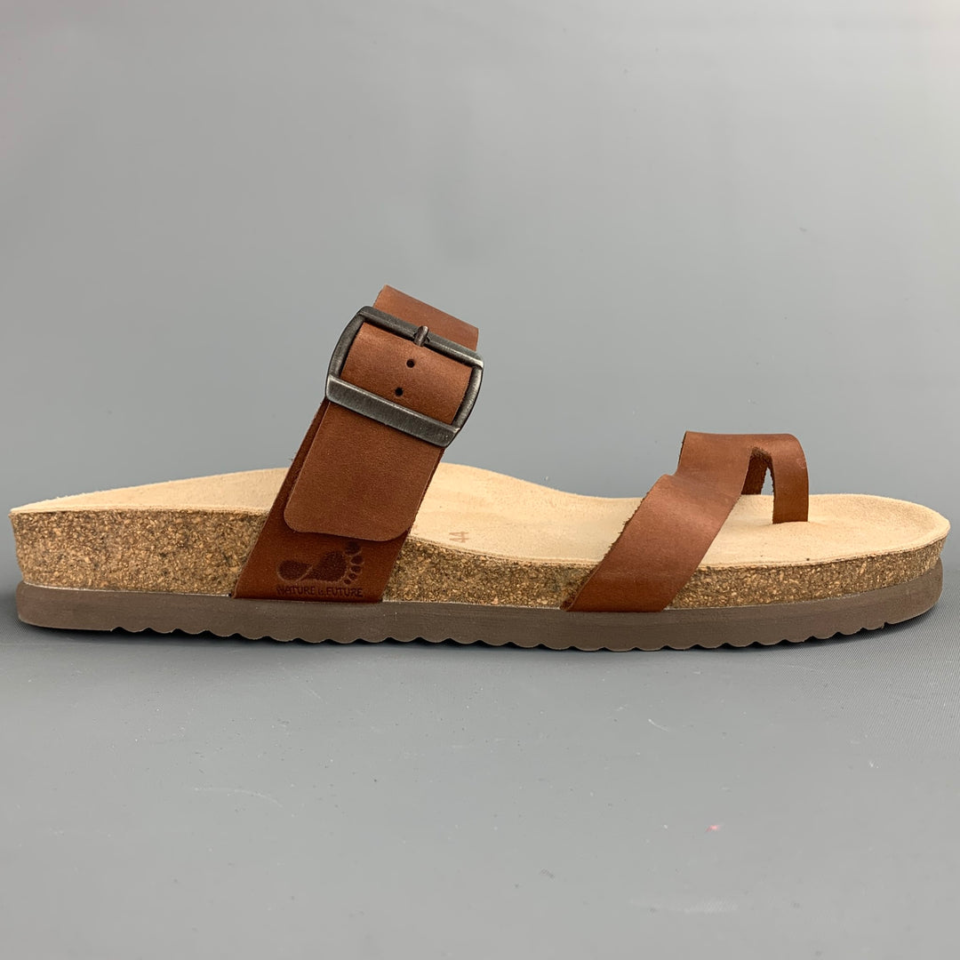 NATURE IS FUTURE Size 10 Brown Leather Straps Sandals