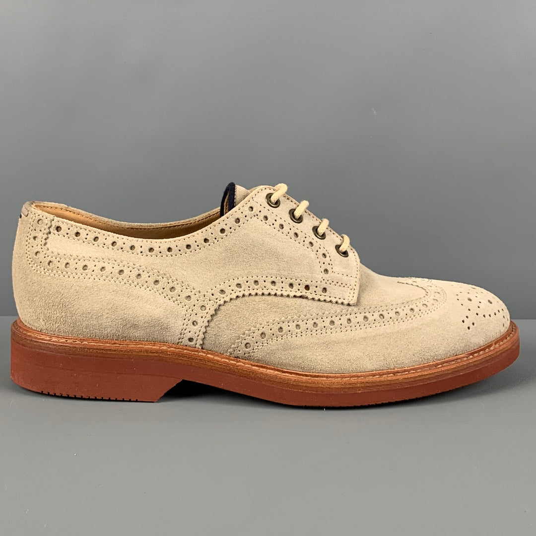 BRUNELLO CUCINELLI Taille 9.5 Chaussures à lacets Brogue Beige Marron Wingtip