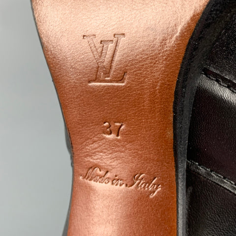 LOUIS VUITTON Size 7 Black Leather Boots