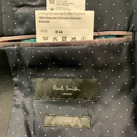 PAUL SMITH Talla 44 Abrigo deportivo con solapa de pico de algodón viscosa a rayas negras
