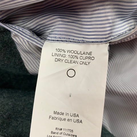BAND OF OUTSIDERS Size 42 Green Wool Notch Lapel Sport Coat