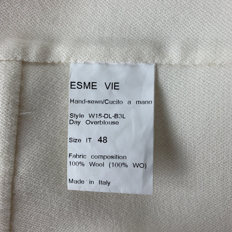 ESME VIE Size 12 Cream Wool Crew-Neck Long Sleeve Pullover