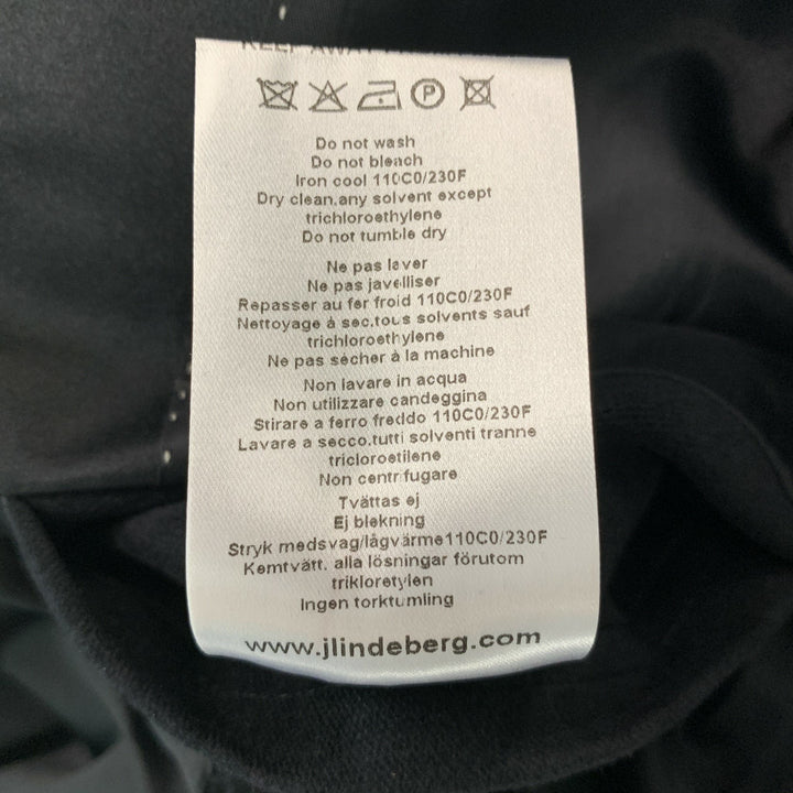 J. LINDEBERG Size 40 Black Solid Cotton Shawl Collar Sport Coat