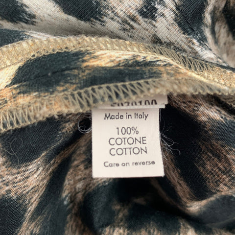 MOSCHINO Size S Beige Brown Animal Print Cotton Sleeveless Casual Top
