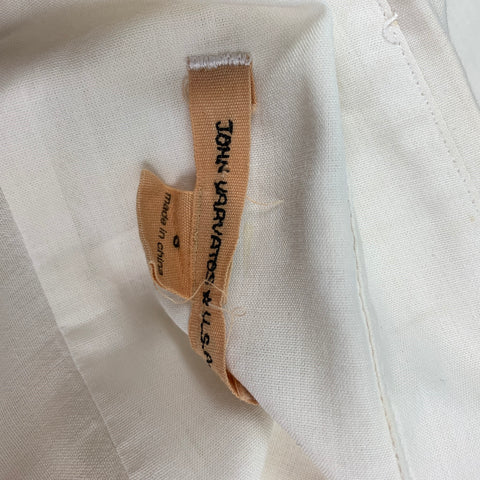 JOHN VARVATOS * U.S.A. Size S White Cotton Button Up Long Sleeve Shirt