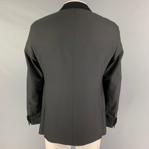 SAND Size 46 Black Nailhead Wool Blend Shawl Collar Sport Coat