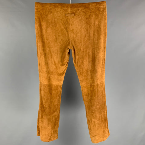 JEAN PAUL GAULTIER Size 38 Tan Suede Flat Front Casual Pants