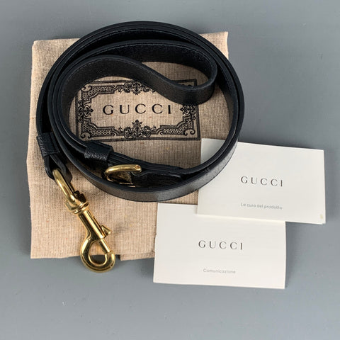 Laisse pour chien GUCCI Noir Or Maroquinerie