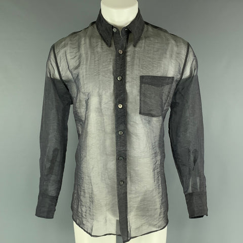 OUR LEGACY Size S Grey Sheer Polyamide Blend Oversized Long Sleeve Shirt