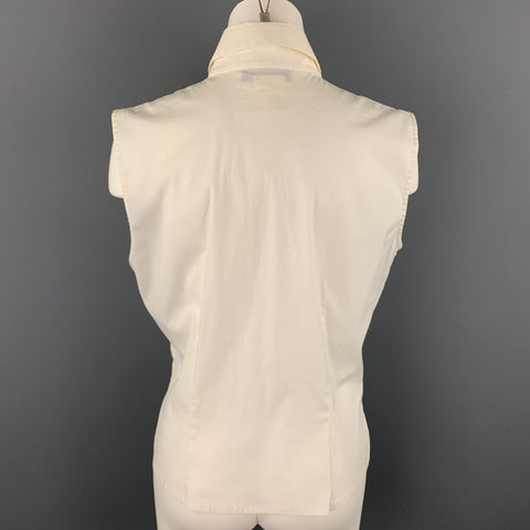PIAZZA SEMPIONE Taille L Blouse sans manches en coton mélangé blanc