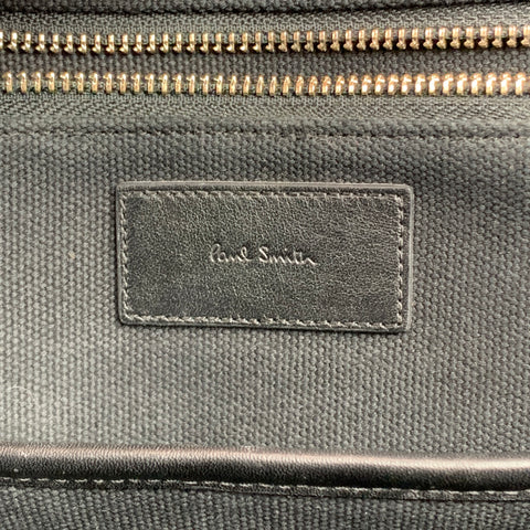 PAUL SMITH Black & Blue Dino Print Coated Canvas Briefcase