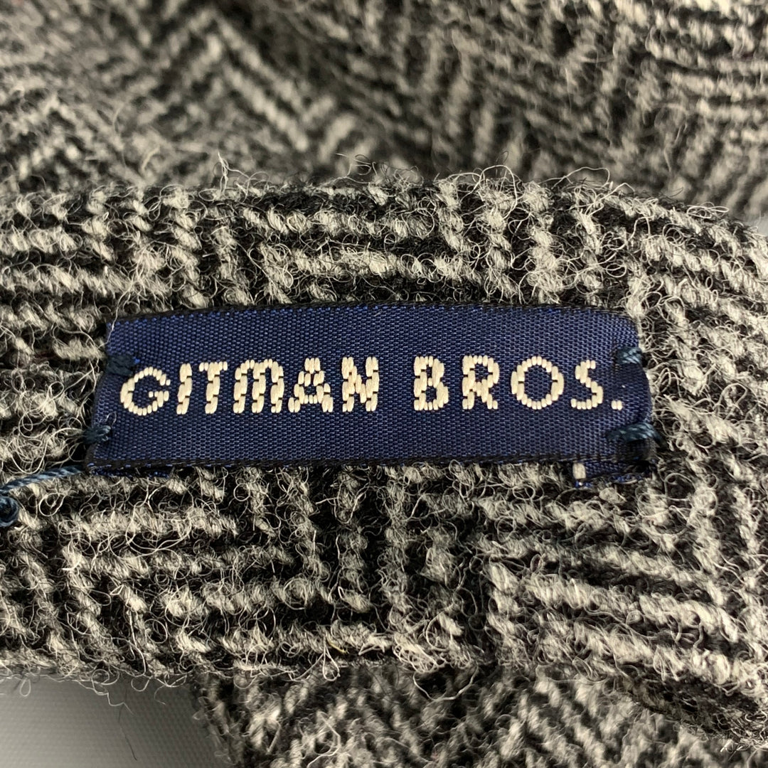 GITMAN BROS Gray Herringbone Wool Tie