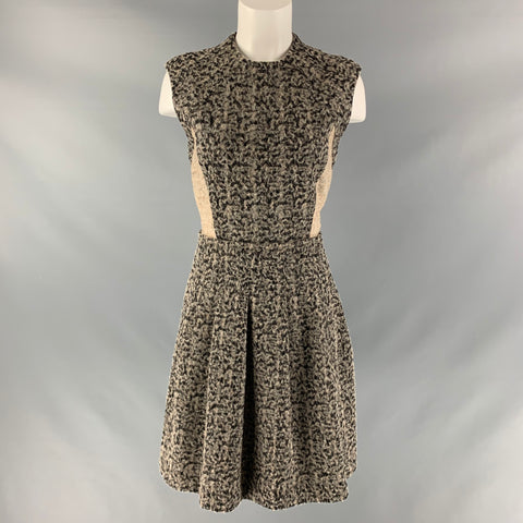YIGAL AZROUEL Taille 6 Robe sans manches marbrée en mélange de laine taupe et noire