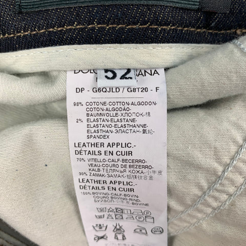 DOLCE & GABBANA 14 Stretch Size 36 Indigo Distressed Denim Zip Fly Jeans