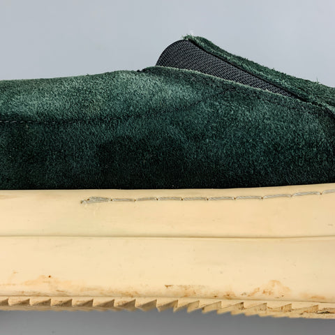 RICK OWENS Size 9 Green White Leather Slip On Sneakers