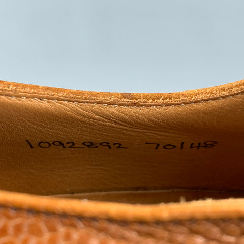 RALPH LAUREN Size 10.5 Tan Fringe Tongue Leather Lace Up Shoes