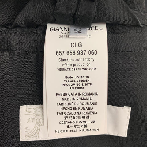 VERSACE COLLECTION Size 42 Black Polyamide Notch Lapel Sport Coat