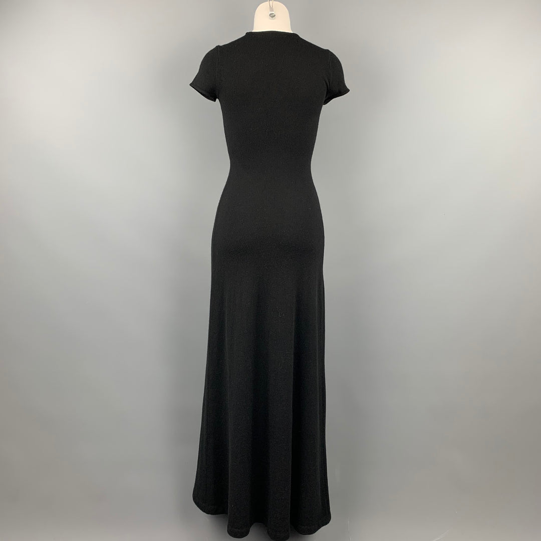RALPH LAUREN Black Label Size XS Black Knitted Cashmere Long Dress RALPH LAUREN Black Label Size XS Black Knitted Cashmere Long Dress