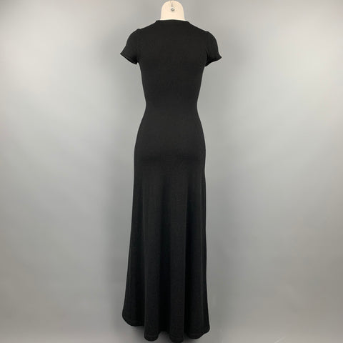 RALPH LAUREN Black Label Size XS Black Knitted Cashmere Long Dress