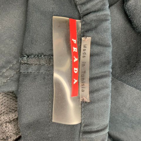 PRADA Size 2 Black Cotton Blend Raw Edge Shorts