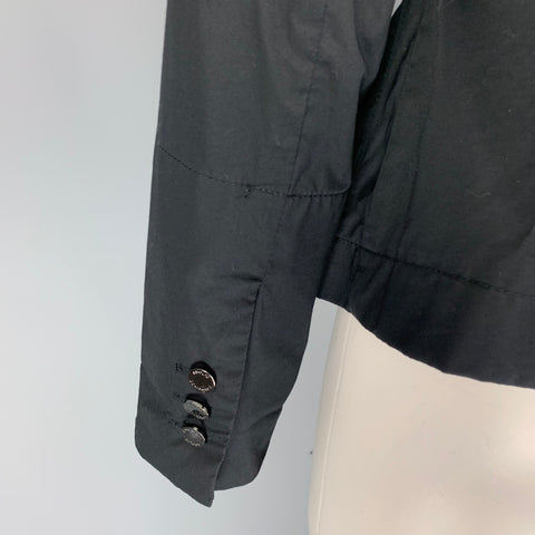 ADOLFO DOMINGUEZ Size 4 Black Cotton Snaps Jacket