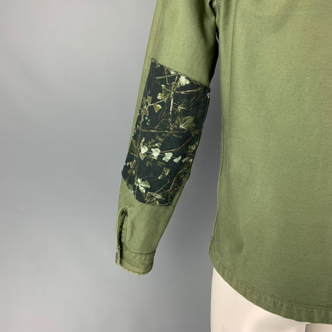 WALLACE & BARNES Size M Olive Mixed Fabrics Elbow Patches Jacket