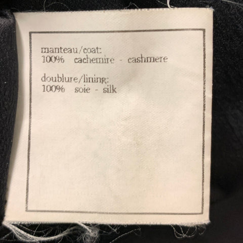 CHANEL Size 10 Black Cashmere Single Breasted Coat