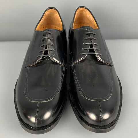 BRUNO MAGLI Talla 9.5 Zapatos con cordones y punta dividida de cuero negro