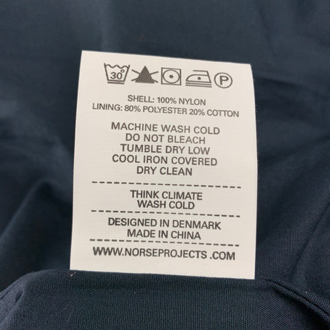 NORSE PROJECTS Size M Navy Nylon Zip Up Jacket