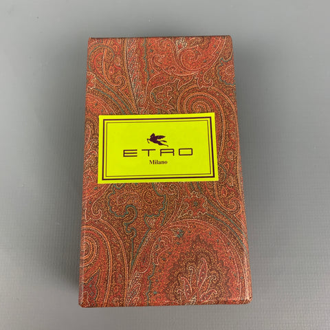ETRO Size One Size Fuschia Brown Paisley Silk Bow Tie