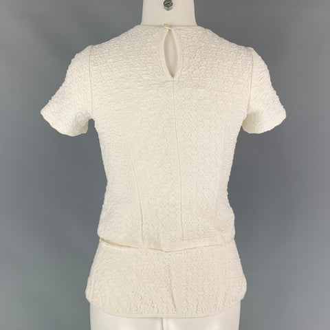 OPENING CEREMONY Size S White Textured Viscose Blend Blouse