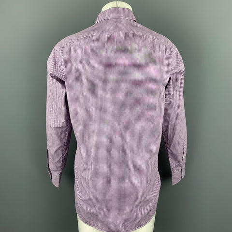 HAMILTON Size S Lavender Gingham Cotton Classic Long Sleeve Shirt