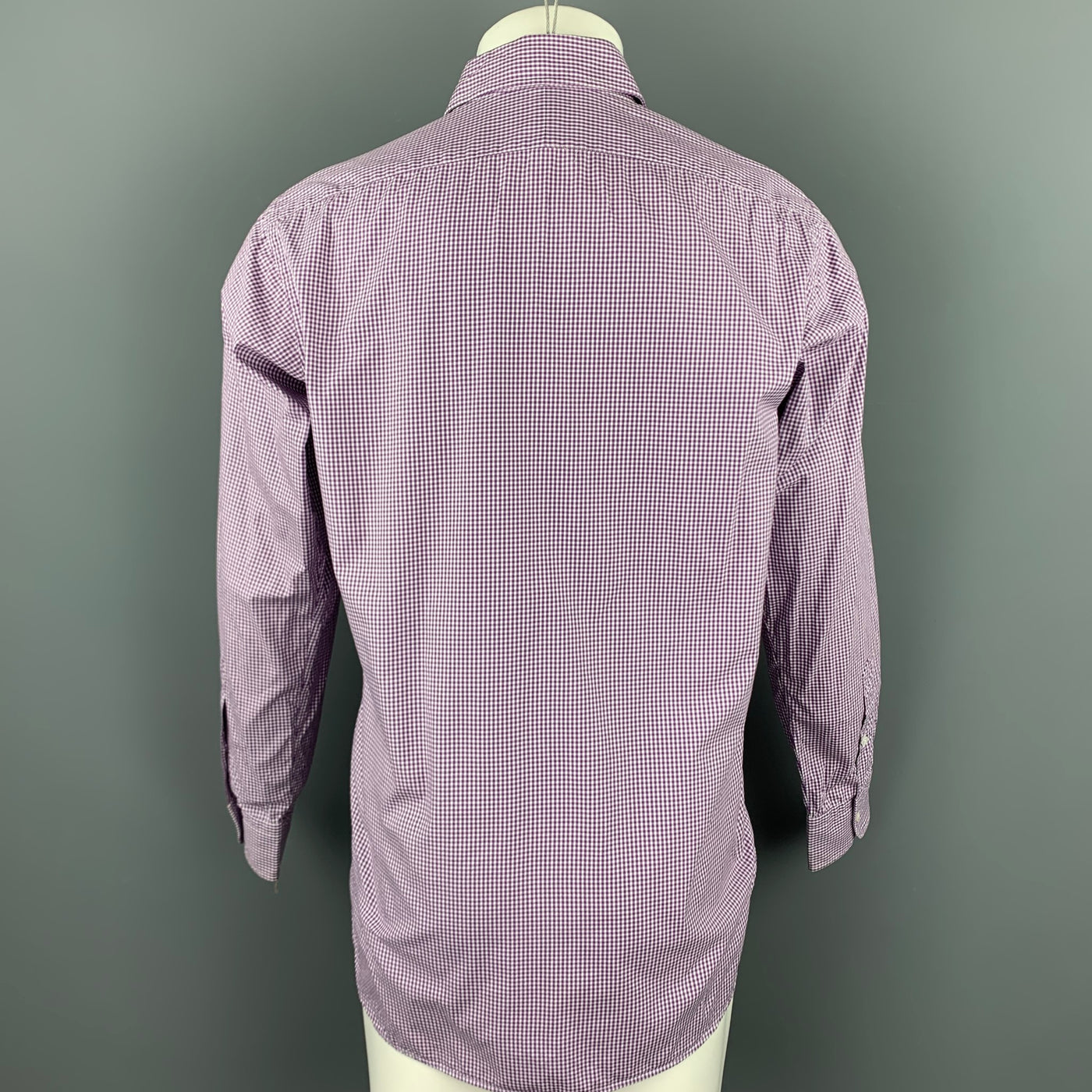 HAMILTON Size S Lavender Gingham Cotton Classic Long Sleeve Shirt