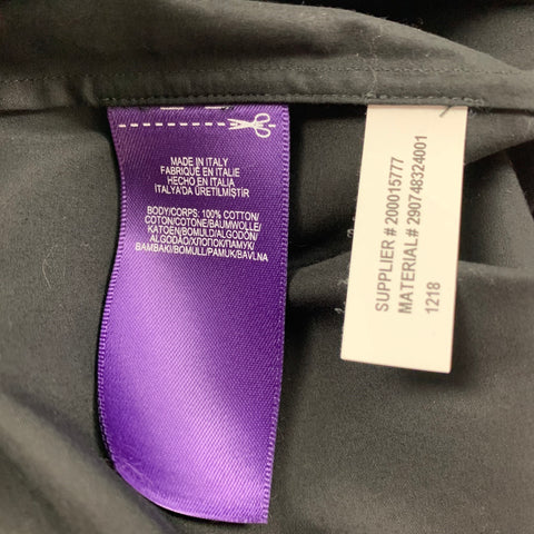 Colección RALPH LAUREN Talla 6 Top informal envolvente de algodón negro