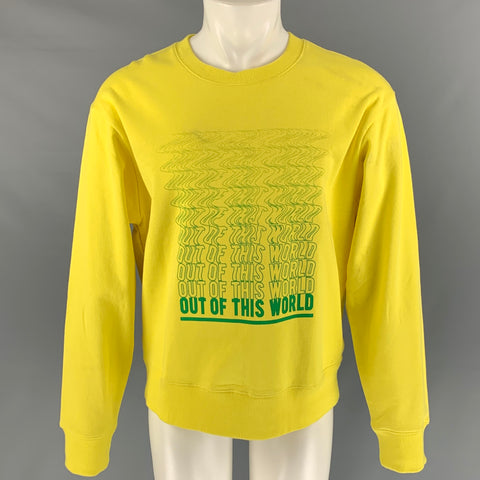CLOT APPAREL Taille M Sweat-shirt à col rond en coton graphique jaune