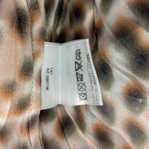 ROBERTO CAVALLI Talla S Blusa Puntos Seda Blanco Marrón