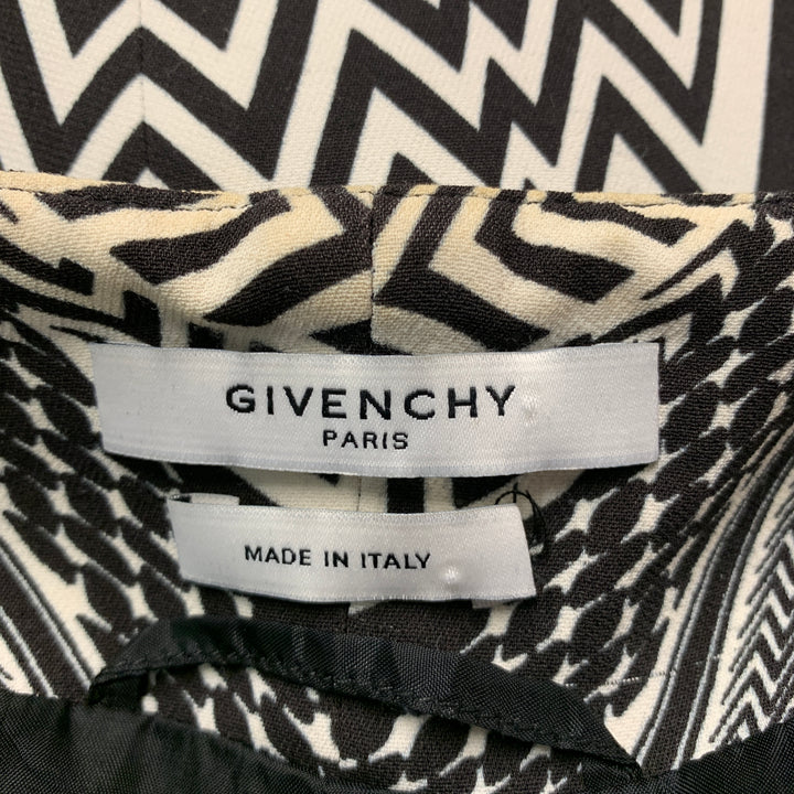GIVENCHY SS10 Talla M Chaleco delantero abierto geométrico blanco negro