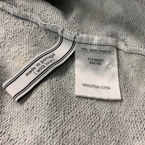 AMI by ALEXANDRE MATTIUSSI Size M Navy Print Cotton Hooded Sweatshirt